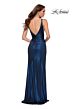 La Femme 29759 V-Back Ruffle Ruched Bodice Dress