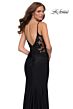 La Femme 29774 Lace Bodice Bare Back Dress