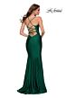 La Femme 29785 Lace-Up Back V-Neck Dress