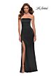 La Femme 29807 High Slit Strapless Satin Dress