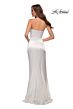 La Femme 29807 High Slit Strapless Satin Dress