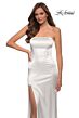 La Femme 29807 High Slit Strapless Satin Dress