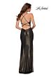La Femme 29836 Strappy Back High Slit Dress