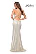 La Femme 29836 Strappy Back High Slit Dress