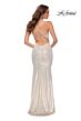 La Femme 29837 Ruched Bodice Strappy Back Dress