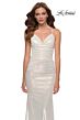 La Femme 29837 Ruched Bodice Strappy Back Dress