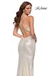 La Femme 29837 Ruched Bodice Strappy Back Dress