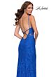La Femme 29842 Lace High Slit Strappy Back Dress
