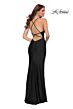 La Femme 29848 Surplice Bodice Lace-Up Dress