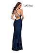 La Femme 29848 Surplice Bodice Lace-Up Dress