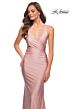 La Femme 29848 Surplice Bodice Lace-Up Dress
