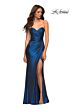 La Femme 29855 Strapless Sweetheart Neck Draped Dress