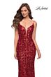 La Femme 29872 Strappy Back Sequin Dress