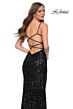 La Femme 29872 Strappy Back Sequin Dress