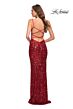 La Femme 29872 Strappy Back Sequin Dress