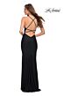 La Femme 29935 Strappy Back V-Neck Beaded Dress