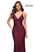 La Femme 29935 Strappy Back V-Neck Beaded Dress