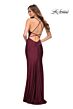 La Femme 29935 Strappy Back V-Neck Beaded Dress