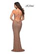 La Femme 29949 Draped Cowl Long Sparkle Jersey Dress