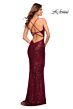 La Femme 29949 Draped Cowl Long Sparkle Jersey Dress