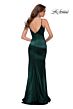 La Femme 29960 Spaghetti Strap V-Neck Satin Dress