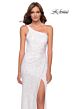 La Femme 29962 One-Shoulder Sequin Ruched Dress