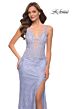 La Femme 29977 Sleeveless Lace Cutout Back Dress