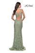 La Femme 29977 Sleeveless Lace Cutout Back Dress