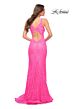 La Femme 29978 Cutout Back High Slit Dress
