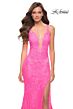 La Femme 29978 Cutout Back High Slit Dress