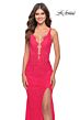 La Femme 29978 Cutout Back High Slit Dress