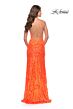 La Femme 29987 Strappy Back High Slit Dress