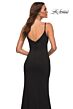La Femme 30072 A-Line Low V Back Side Slit Jersey Dress