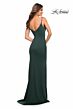 La Femme 30072 A-Line Low V Back Side Slit Jersey Dress
