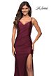 La Femme 30095 High Slit Spaghetti Strap Dress