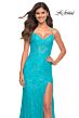 La Femme 30171 Stretch Lace Rhinestone Detail Dress