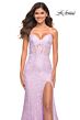 La Femme 30171 Stretch Lace Rhinestone Detail Dress