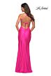 La Femme 30172 Jersey Slim-Fit Side Thigh-High Slit Dress