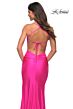 La Femme 30172 Jersey Slim-Fit Side Thigh-High Slit Dress