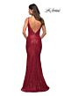 La Femme 30187 Stretch Sequin Sweetheart Neckline Low V-Back Dress