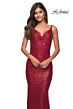 La Femme 30187 Stretch Sequin Sweetheart Neckline Low V-Back Dress