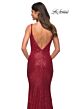 La Femme 30187 Stretch Sequin Sweetheart Neckline Low V-Back Dress