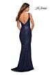 La Femme 30187 Stretch Sequin Sweetheart Neckline Low V-Back Dress