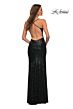 La Femme 30287 Sequin V-Neckline Crisscross Back Dress