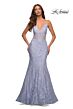La Femme 30320 Plunging Neckline Trumpet Silhouette Dress