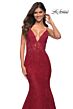 La Femme 30320 Plunging Neckline Trumpet Silhouette Dress