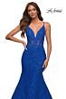 La Femme 30320 Plunging Neckline Trumpet Silhouette Dress