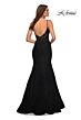 La Femme 30320 Plunging Neckline Trumpet Silhouette Dress