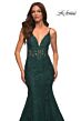 La Femme 30320 Plunging Neckline Trumpet Silhouette Dress