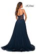 La Femme 30334 Ruched Illusion Corset High Slit Dress